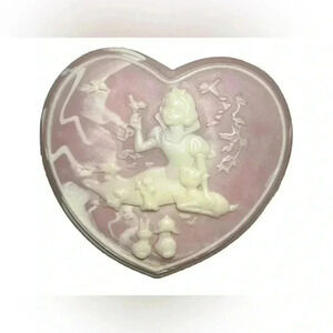 Vintage Snow White Disney Productions Pink Cameonyx Jewelery Box